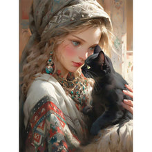 Load image into Gallery viewer, Yishu - Girl And Animals - 50*65CM 11CT 3 Stamped Cross Stitch
