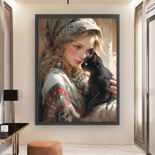 Load image into Gallery viewer, Yishu - Girl And Animals - 50*65CM 11CT 3 Stamped Cross Stitch
