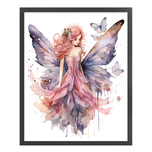 Yishu - Butterfly Girl - 60*70CM 11CT 3 Stamped Cross Stitch