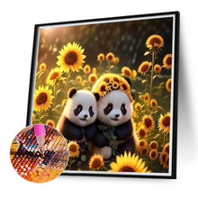 Load image into Gallery viewer, Panda In Sunflower Field 40*40CM(Canvas) Full Round Drill Diamond Painting
