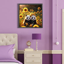 Load image into Gallery viewer, Panda In Sunflower Field 40*40CM(Canvas) Full Round Drill Diamond Painting
