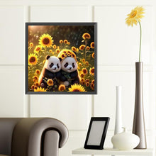 Load image into Gallery viewer, Panda In Sunflower Field 40*40CM(Canvas) Full Round Drill Diamond Painting
