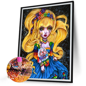 Blonde Girl 40*50CM(Canvas) Full Round Drill Diamond Painting