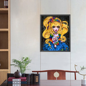 Blonde Girl 40*50CM(Canvas) Full Round Drill Diamond Painting