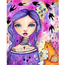 Load image into Gallery viewer, Purple-Haired Girl 40*50CM(Canvas) Full Round Drill Diamond Painting
