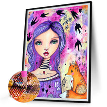 Load image into Gallery viewer, Purple-Haired Girl 40*50CM(Canvas) Full Round Drill Diamond Painting

