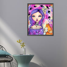 Load image into Gallery viewer, Purple-Haired Girl 40*50CM(Canvas) Full Round Drill Diamond Painting
