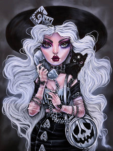 Silver-Haired Girl 40*50CM(Canvas) Full Round Drill Diamond Painting