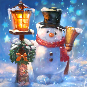 Snowman 50*50CM(Canvas) Full Round Drill Diamond Painting