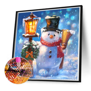 Snowman 50*50CM(Canvas) Full Round Drill Diamond Painting