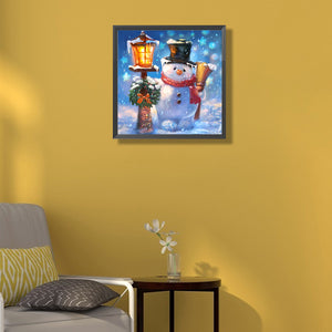 Snowman 50*50CM(Canvas) Full Round Drill Diamond Painting