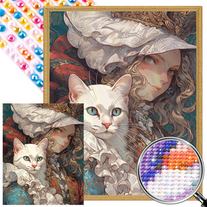 Retro Girl 40*50CM(Picture) Full Round Drill Diamond Painting