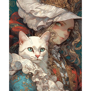 Retro Girl 40*50CM(Picture) Full Round Drill Diamond Painting