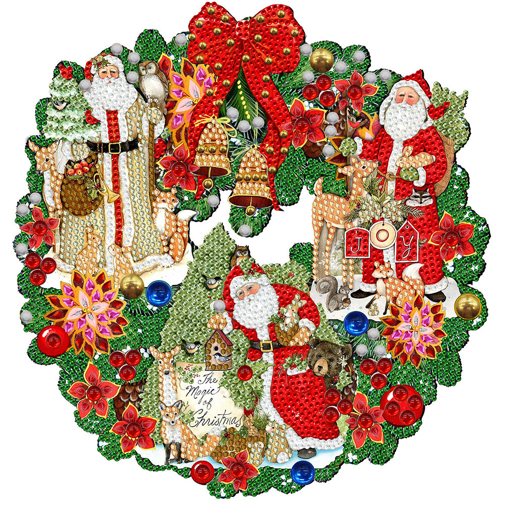 Christmas Wreath 30*30CM(Canvas) Partial Special Shaped Drill Diamond Painting