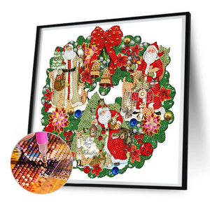 Christmas Wreath 30*30CM(Canvas) Partial Special Shaped Drill Diamond Painting