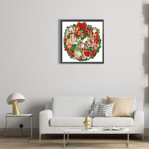 Christmas Wreath 30*30CM(Canvas) Partial Special Shaped Drill Diamond Painting