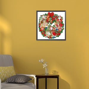 Christmas Wreath 30*30CM(Canvas) Partial Special Shaped Drill Diamond Painting
