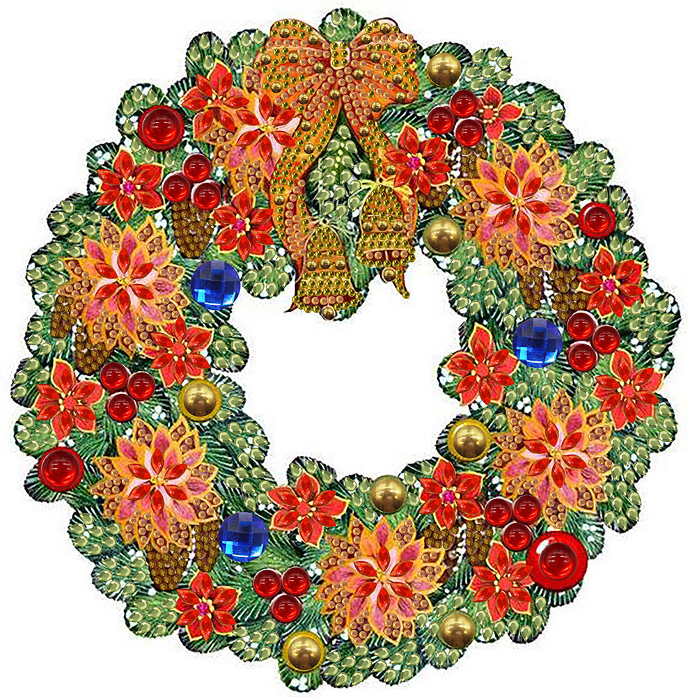 Christmas Wreath 30*30CM(Canvas) Partial Special Shaped Drill Diamond Painting
