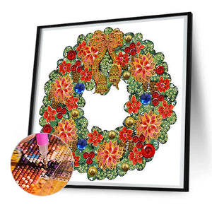 Christmas Wreath 30*30CM(Canvas) Partial Special Shaped Drill Diamond Painting