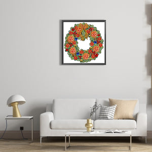 Christmas Wreath 30*30CM(Canvas) Partial Special Shaped Drill Diamond Painting
