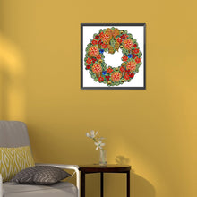Load image into Gallery viewer, Christmas Wreath 30*30CM(Canvas) Partial Special Shaped Drill Diamond Painting
