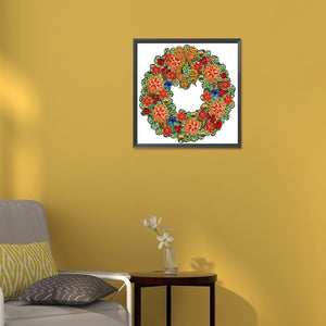 Christmas Wreath 30*30CM(Canvas) Partial Special Shaped Drill Diamond Painting