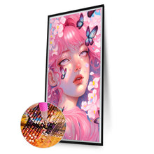 Load image into Gallery viewer, Pink Butterfly Girl 40*70CM(Picture) Full Round Drill Diamond Painting
