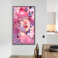 Load image into Gallery viewer, Pink Butterfly Girl 40*70CM(Picture) Full Round Drill Diamond Painting
