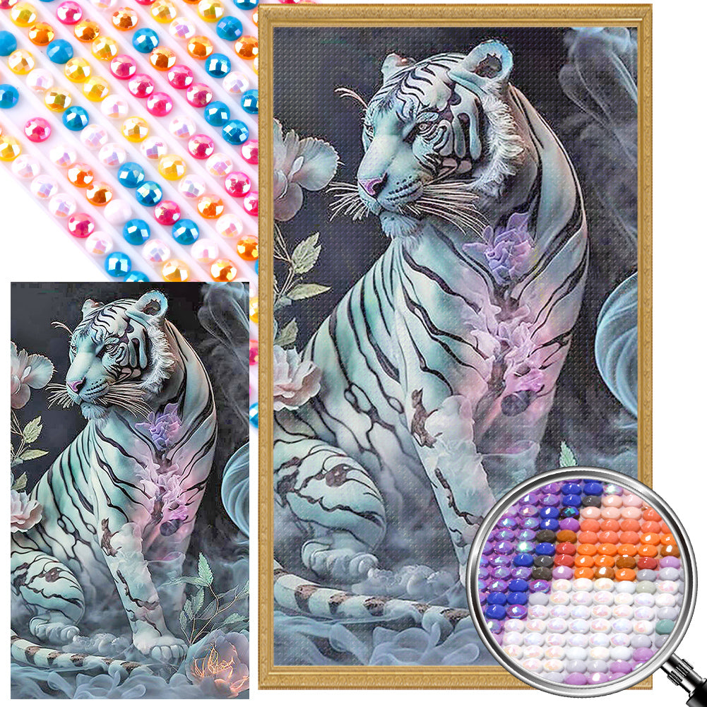 White Tiger 40*70CM(Picture) Full Round Drill Diamond Painting