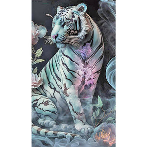 White Tiger 40*70CM(Picture) Full Round Drill Diamond Painting
