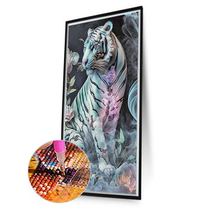 White Tiger 40*70CM(Picture) Full Round Drill Diamond Painting