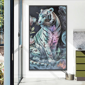 White Tiger 40*70CM(Picture) Full Round Drill Diamond Painting