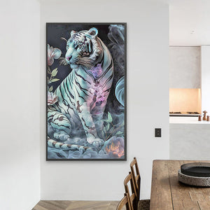 White Tiger 40*70CM(Picture) Full Round Drill Diamond Painting