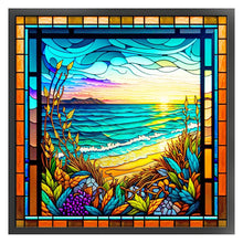 Load image into Gallery viewer, Huancan - Glass Painting - Ocean Waves - 50*50CM 11CT 3 Stamped Cross Stitch
