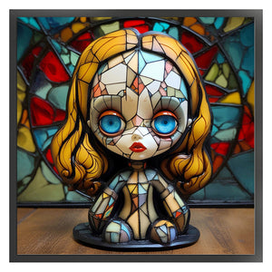 Yishu - Big-Eyed Doll - 40*40CM 11CT 3 Stamped Cross Stitch