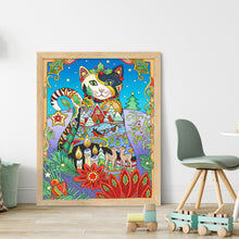 Load image into Gallery viewer, Yishu - Cat With Flowers And Plants - 45*55CM 11CT 3 Stamped Cross Stitch
