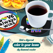 Load image into Gallery viewer, 8PCS Acrylic Round Diamond Painting Coasters Kits (Rainbow Symbol)
