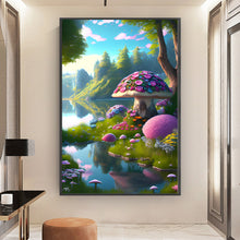 Load image into Gallery viewer, Yishu - Landscape With Mushrooms - 50*75CM 11CT 3 Stamped Cross Stitch
