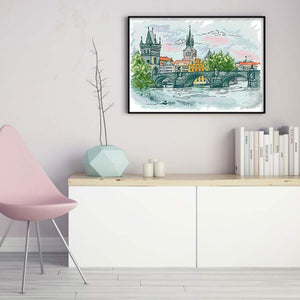 Joy Sunday - Charles Bridge - 44*35CM 14CT 2 Stamped Cross Stitch