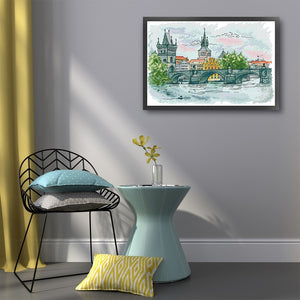 Joy Sunday - Charles Bridge - 44*35CM 14CT 2 Stamped Cross Stitch