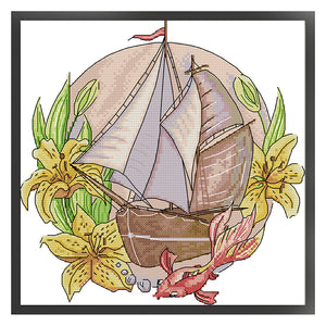 Joy Sunday - Flower Journey - 28*28CM 14CT 2 Stamped Cross Stitch