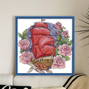 Joy Sunday - Flower Journey - 27*28CM 14CT 2 Stamped Cross Stitch