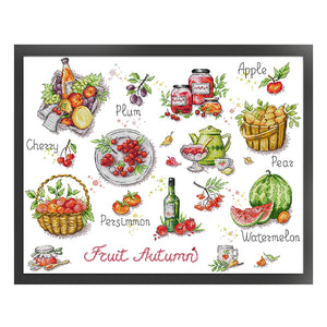 Joy Sunday - Autumn Fruits - 51*43CM 14CT 2 Stamped Cross Stitch