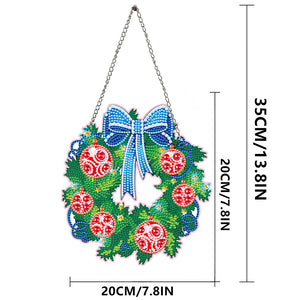 Christmas Xmas Special Shaped Full Drill Garland Crystal Painting Wreath Kit (Wreath)