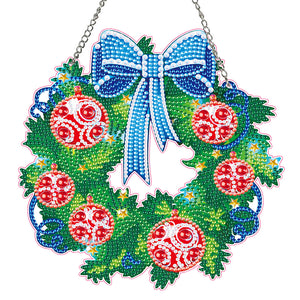 Christmas Xmas Special Shaped Full Drill Garland Crystal Painting Wreath Kit (Wreath)