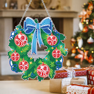 Christmas Xmas Special Shaped Full Drill Garland Crystal Painting Wreath Kit (Wreath)