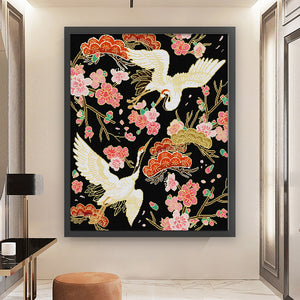 Joy Sunday - Crane Longevity - 54*63CM 14CT 2 Stamped Cross Stitch
