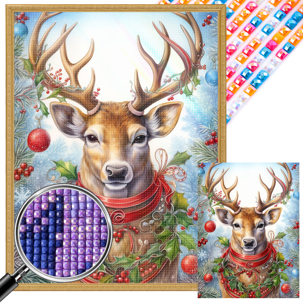 Christmas Animals 30*40CM(Picture) Partial AB Full Square Drill Diamond Painting