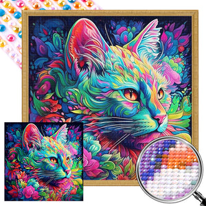 Cat 40*40CM(Picture) Full Round Drill Diamond Painting