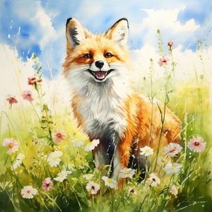 Daisy And Fox 40*40CM(Canvas) Full Round Drill Diamond Painting